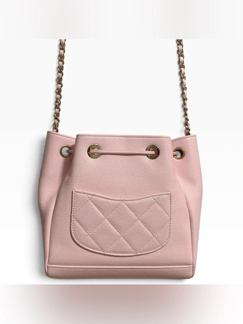 CHANEL Business Affinity Pink Caviar Bucket Bag